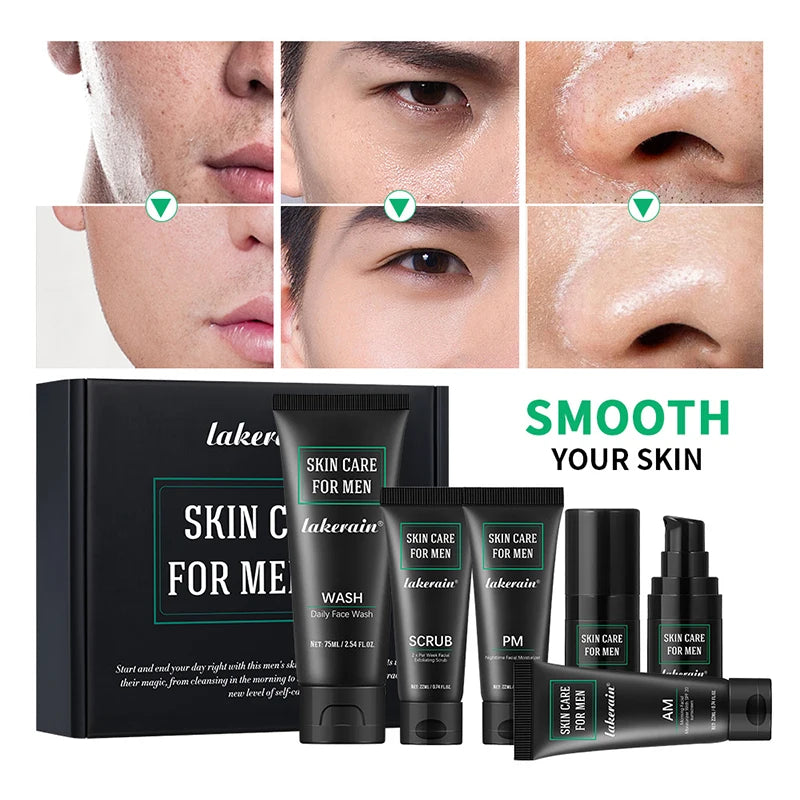Kit Soin Visage Homme – Nettoyant, Crème & Contour des Yeux