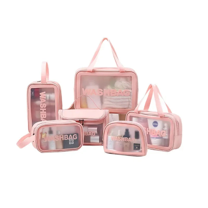 ✨ Trousse Cosmétique Transparente Compacte & Stylée – Votre Essentiel de Voyage Idéal ! ✨