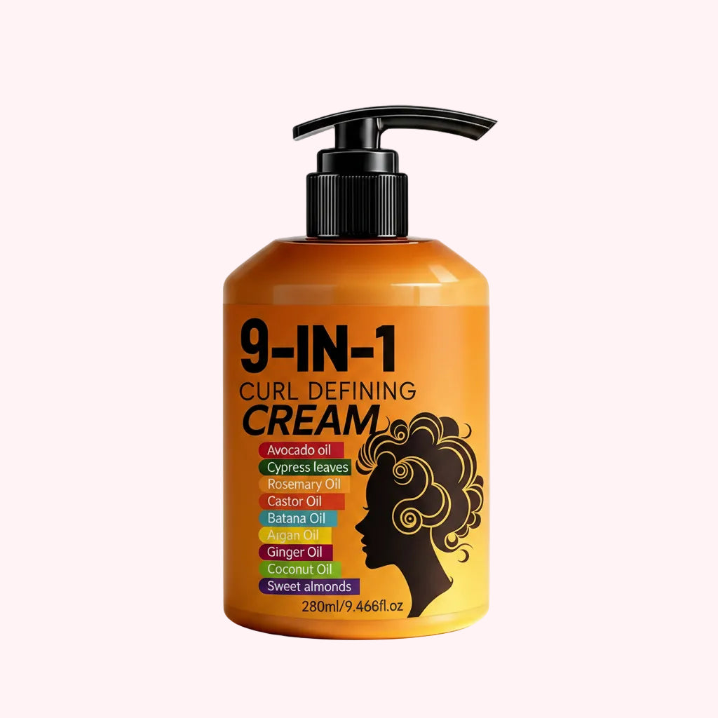 9 in 1 Crème Coiffante Cheveux Bouclés – Hydratation & Définition