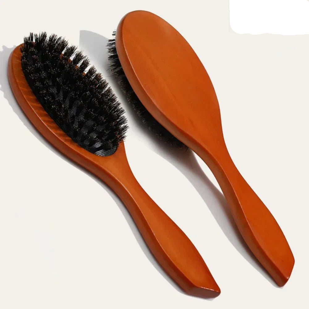 Brosse Cheveux Poils de Sanglier – Brillance & Soin Naturel