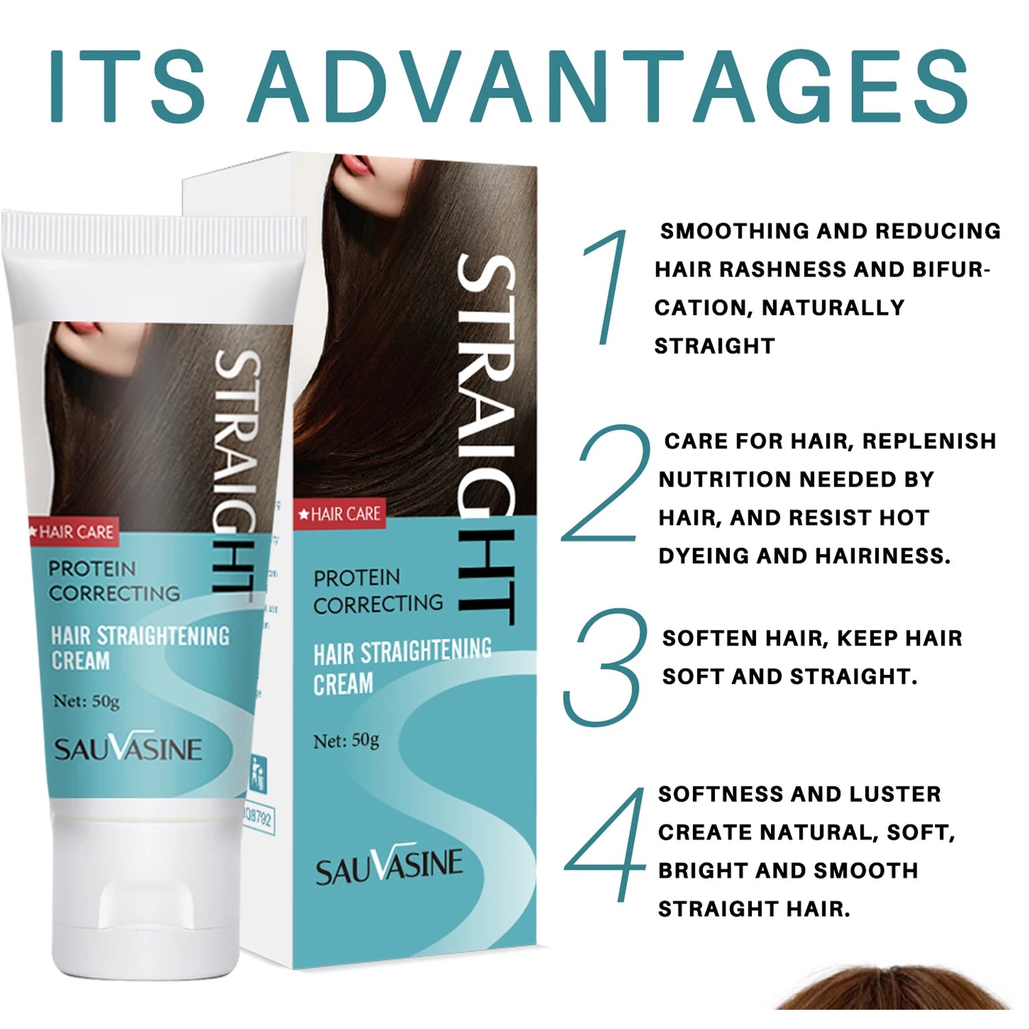 Crème Lissante à la Kératine – Cheveux Lisses & Disciplinés