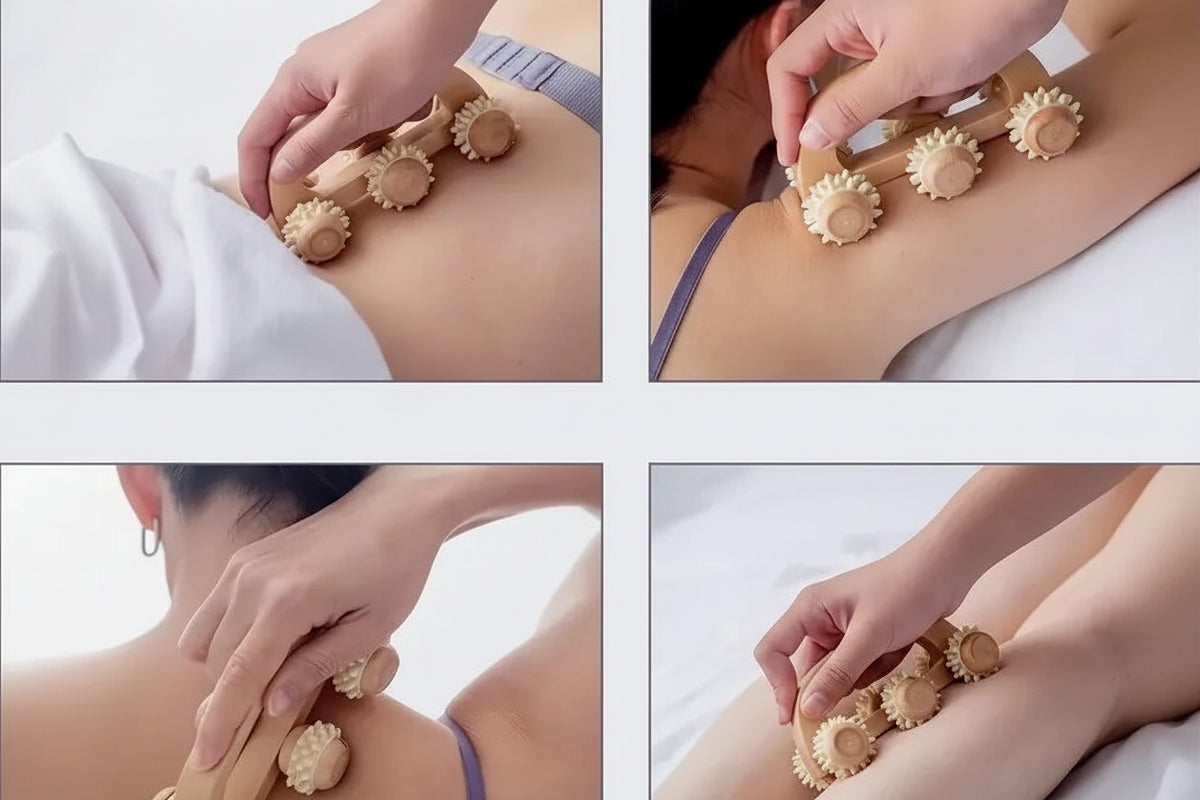 Rouleau de Massage en Bois – Relaxation Musculaire Profonde