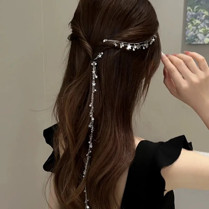 Chaîne de Cheveux Tressée Étoile – Bijou Capillaire Tendance