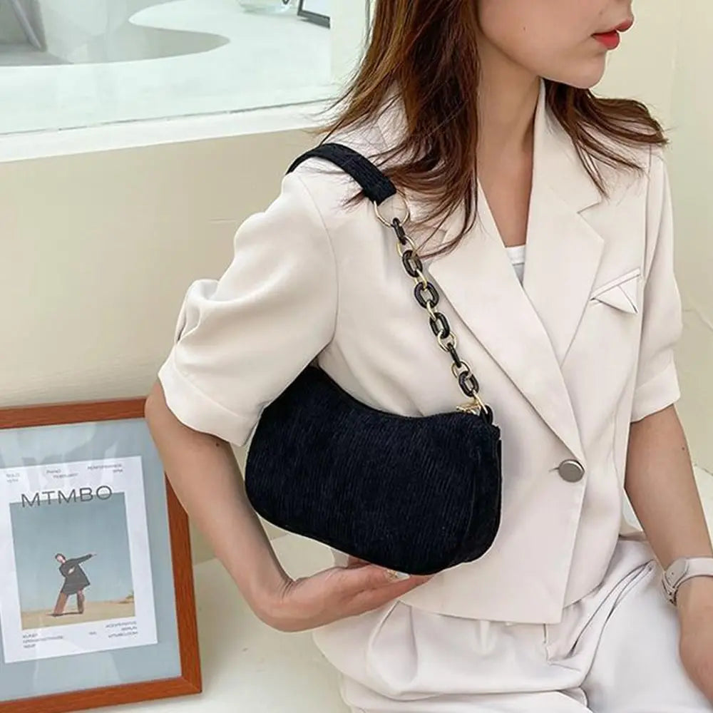 Corduroy Mini Shoulder Bag – Chic & Trendy Style