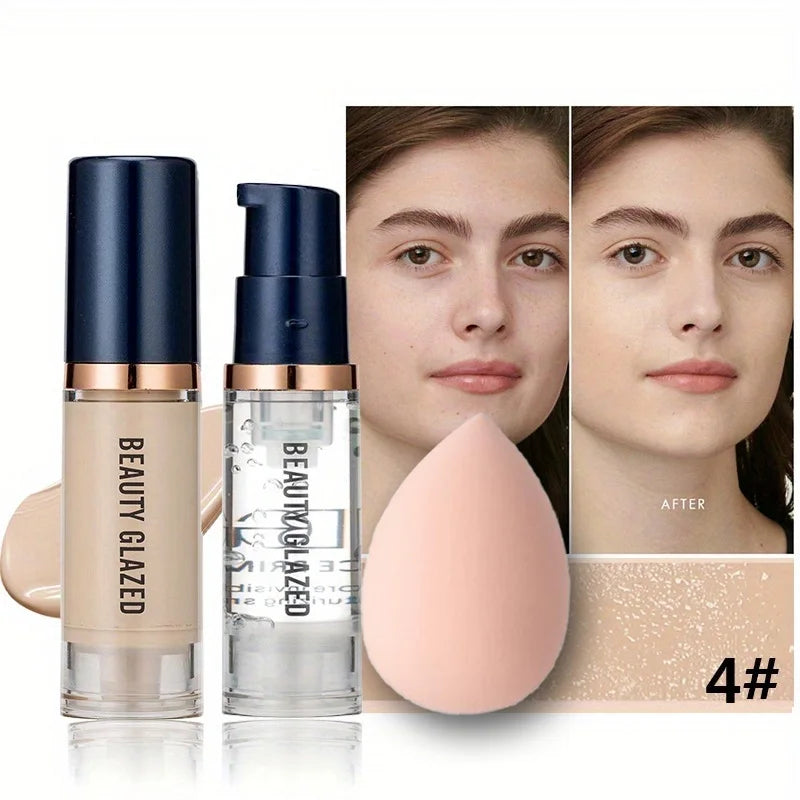 Kit Maquillage Complet – Fond de Teint, Base & Éponge