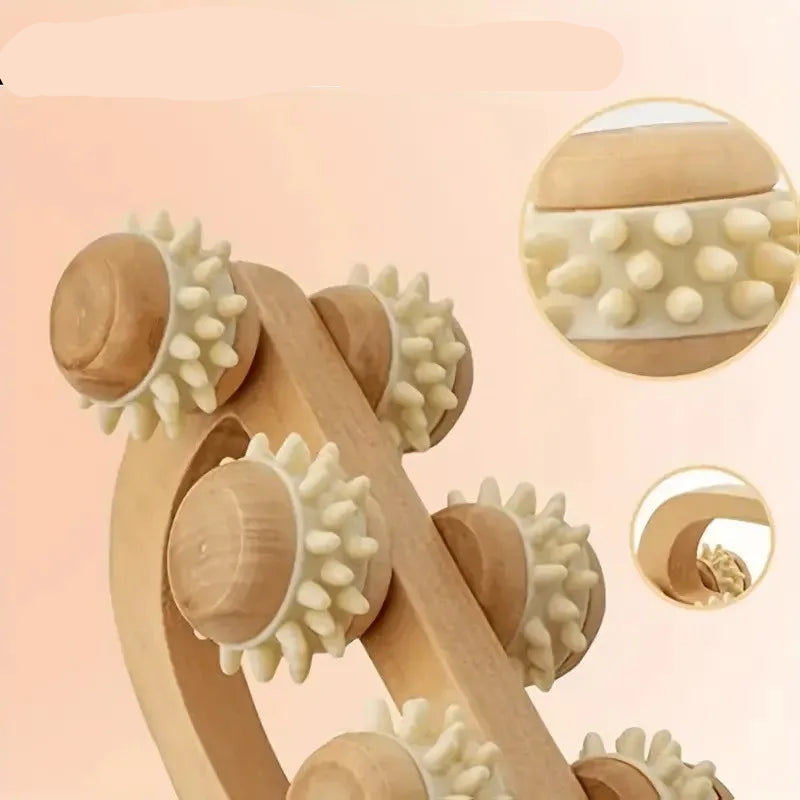 Rouleau de Massage en Bois – Relaxation Musculaire Profonde