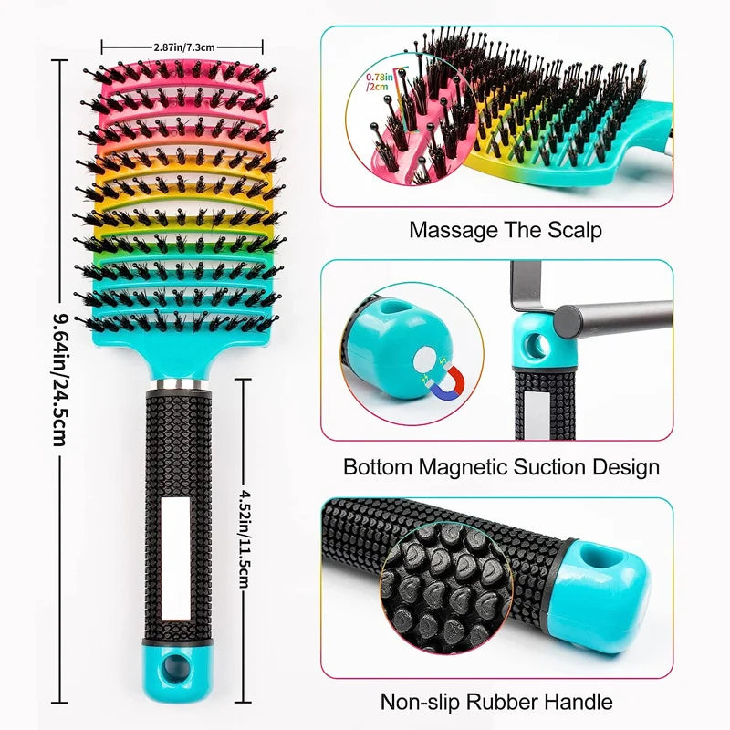 ✨ Brosse de Massage du Cuir Chevelu & Démêlage – L’Outil Ultime pour une Coiffure sans Effort ! 💆♀️