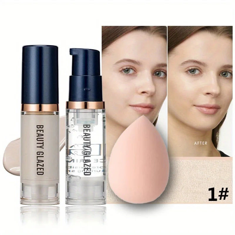Kit Maquillage Complet – Fond de Teint, Base & Éponge