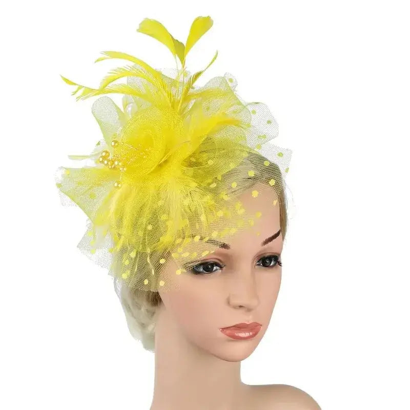 Yellow Accessoire Cheveux Fleur & Plume