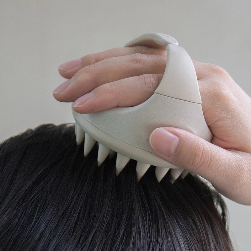 🌿 Massager & Gommage du Cuir Chevelu – Brosse à Shampoing en Silicone et Paille de Blé Biodégradable pour la Pousse des Cheveux ✨