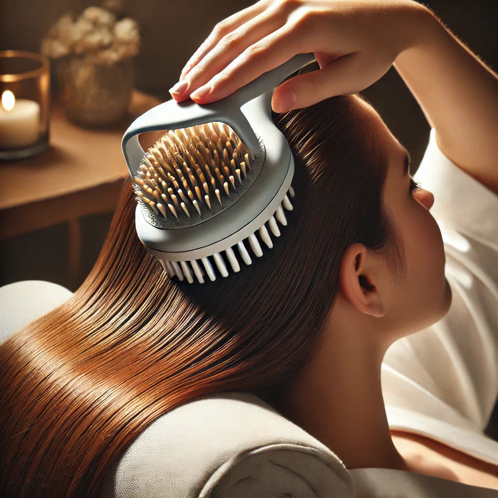 Brosse de massage du cuir chevelu et de démêlage – Détendez, revitalisez et régénérez vos cheveux ! ✨