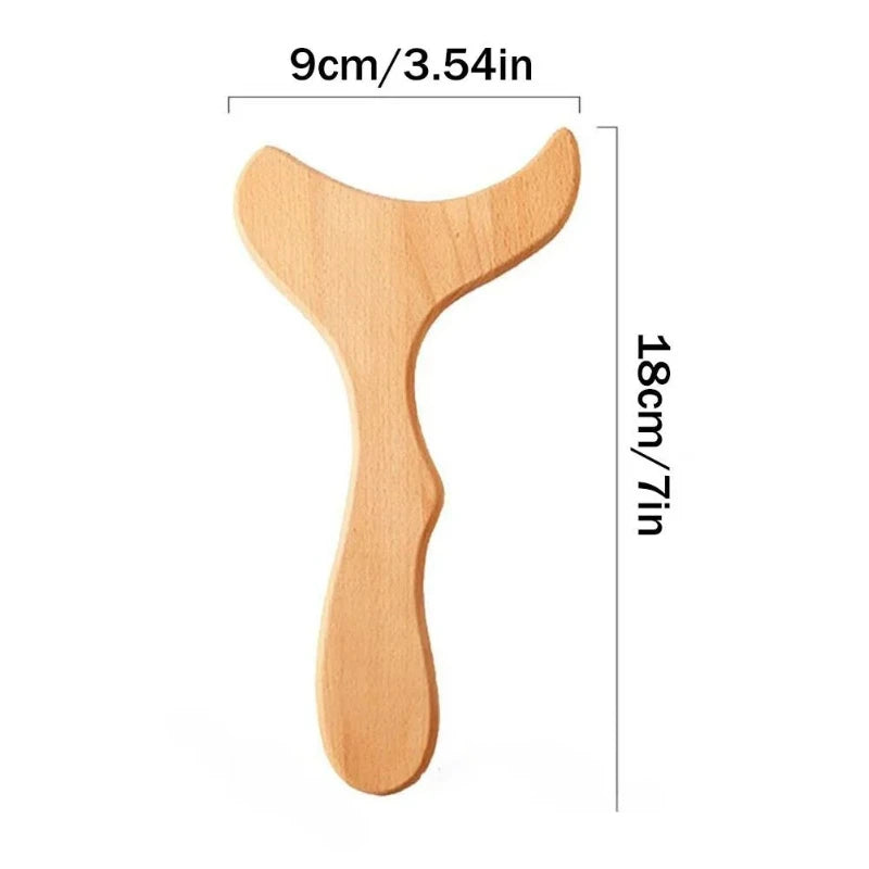 Outil de Massage en Bois – Gua Sha &amp; Relaxation Musculaire