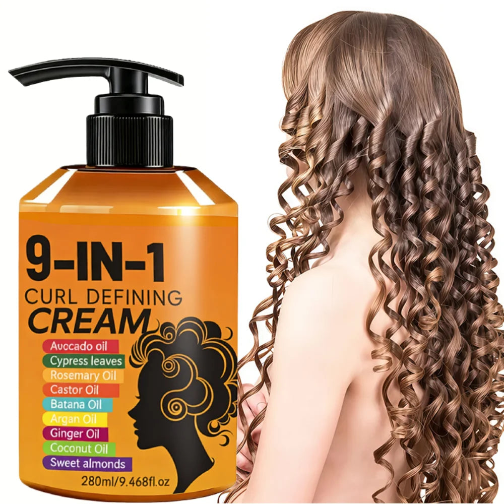 9 in 1 Crème Coiffante Cheveux Bouclés – Hydratation &amp; Définition