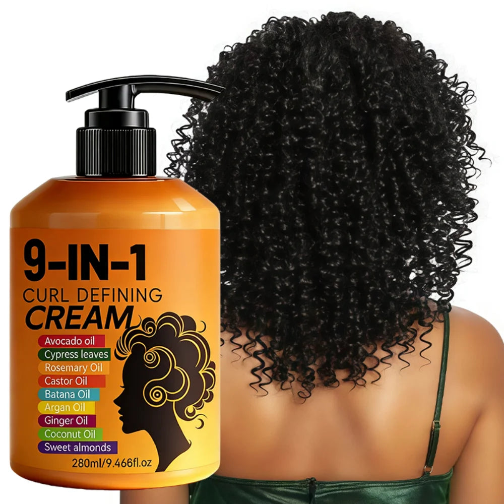 9 in 1 Crème Coiffante Cheveux Bouclés – Hydratation &amp; Définition