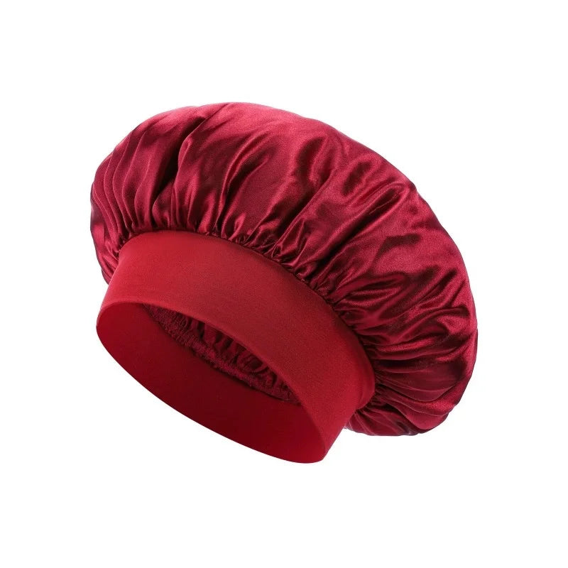 Bonnet for Sleeping Women, Double Layer Hair Satin Bonnets with Elastic Band, Sleep Cap Curly Natural Hair