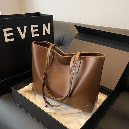 Fashion Tote Bag for Women LargeCapacity Stylish ShoulderBag Versatile Pure Color Handbag Casual Carryall Purse Trendy Accessory