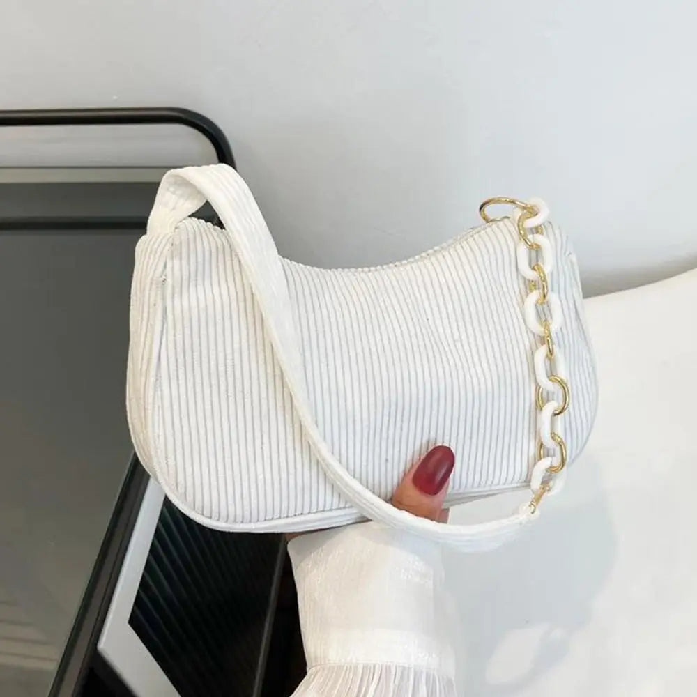 Mini Sac Épaule Velours Côtelé – Style Chic &amp; Tendance
