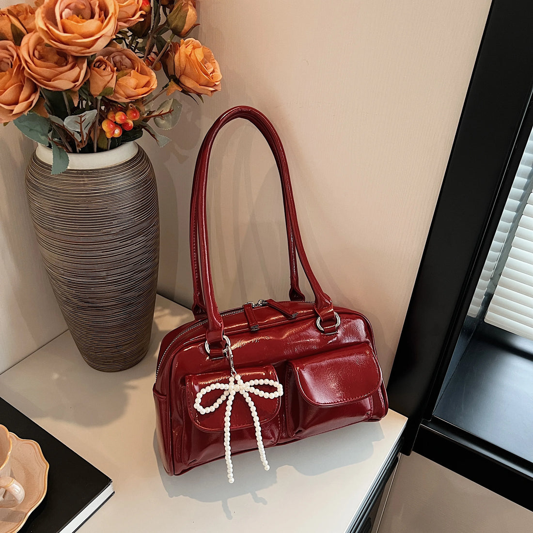 Trendy Bow Shoulder Bag – Chic Korean Style