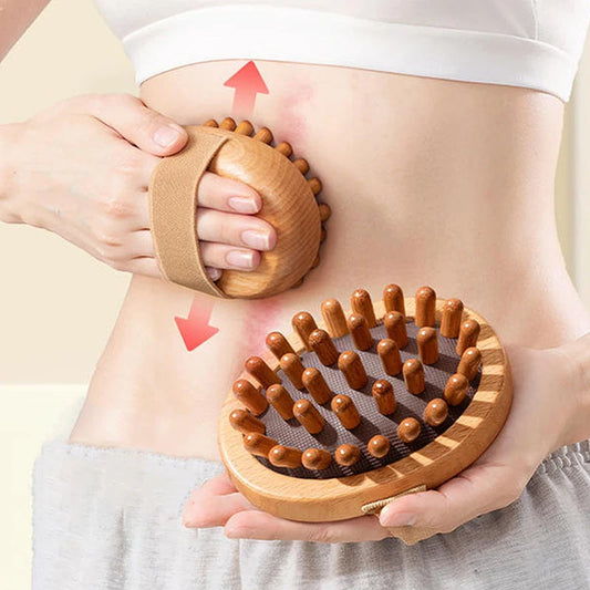 Brosse drainage en Bois – Massage Relaxant Spa aux Huiles Essentielles pour Corps, Cuir Chevelu et Cheveux