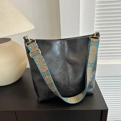 Women's Fashionable Solid Color Tote Bag, Casual Versatile Zipper Shoulder Bag for Daily Used, Trendy All-match Commuter Bag