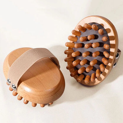 Brosse drainage en Bois – Massage Relaxant Spa aux Huiles Essentielles pour Corps, Cuir Chevelu et Cheveux