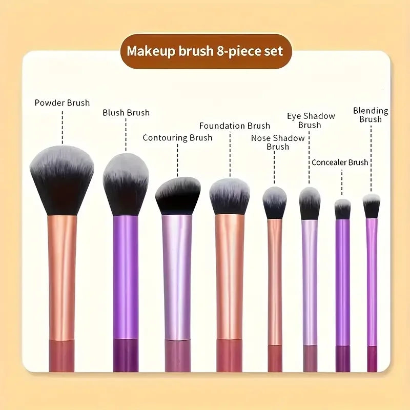 8 Makeup Brushes – Complete &amp; Precise Application