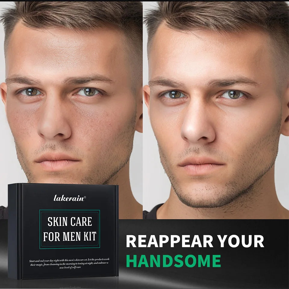 Kit Soin Visage Homme – Nettoyant, Crème &amp; Contour des Yeux