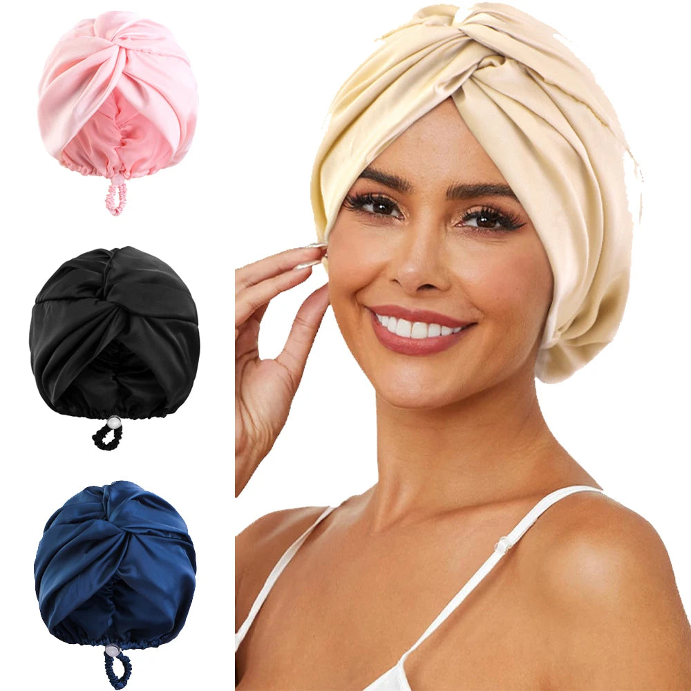 Bonnet Satin Turban – Élégance &amp; Soin Capillaire Nuit