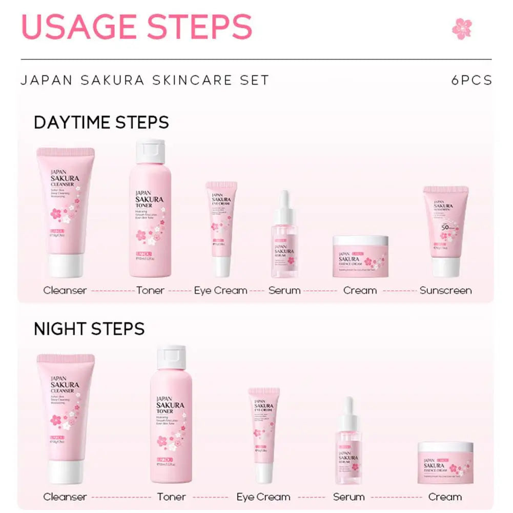 Coffret Sakura 6 Pièces – Routine Visage Complète &amp; Protection