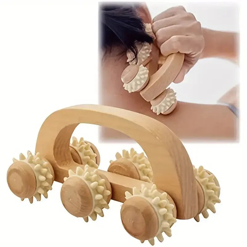 Rouleau de Massage en Bois – Relaxation Musculaire Profonde