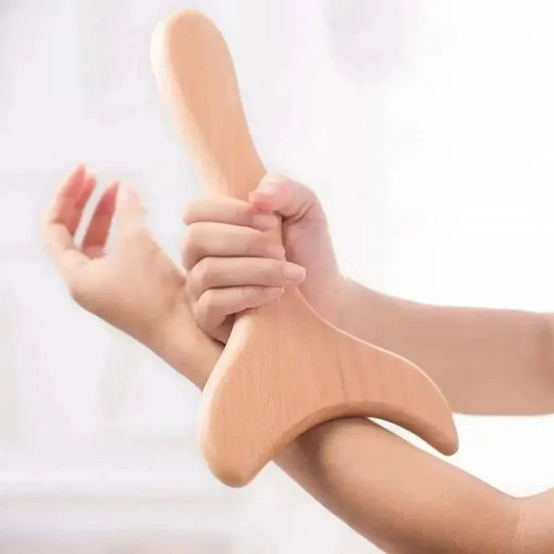 Outil de Massage en Bois – Gua Sha &amp; Relaxation Musculaire