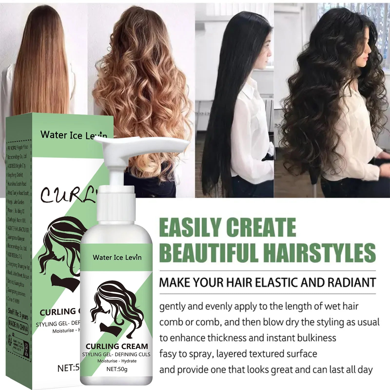crème coiffante pour cheveux bouclés