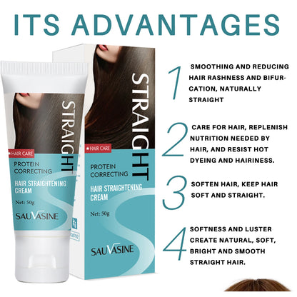 Crème Lissante à la Kératine – Cheveux Lisses &amp; Disciplinés