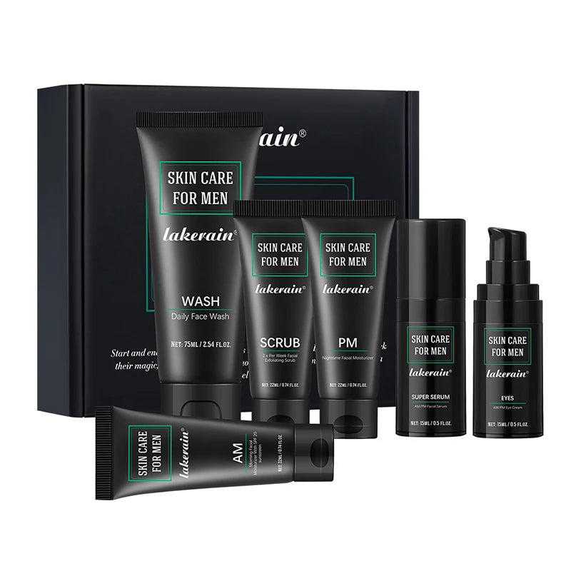 Kit Soin Visage Homme – Nettoyant, Crème &amp; Contour des Yeux