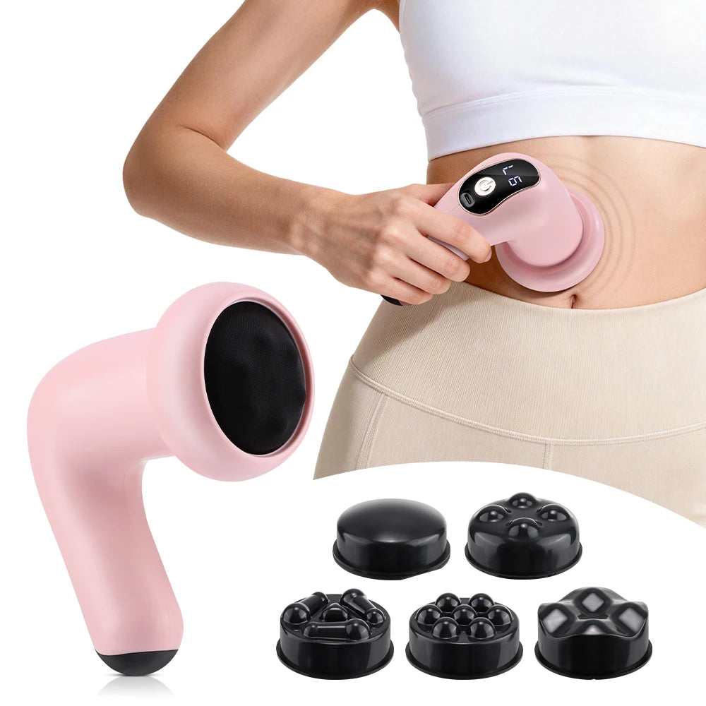 Body Massager, Portable Massage Stick With 5 Massage Heads, Wireless Charging, Handheld Whole Body Kneading, 6 Modes Massage Gun