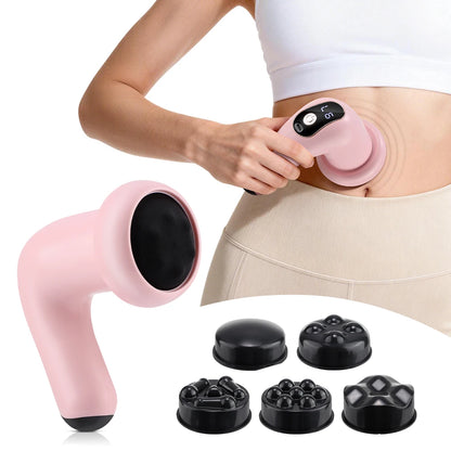 Body Massager, Portable Massage Stick With 5 Massage Heads, Wireless Charging, Handheld Whole Body Kneading, 6 Modes Massage Gun