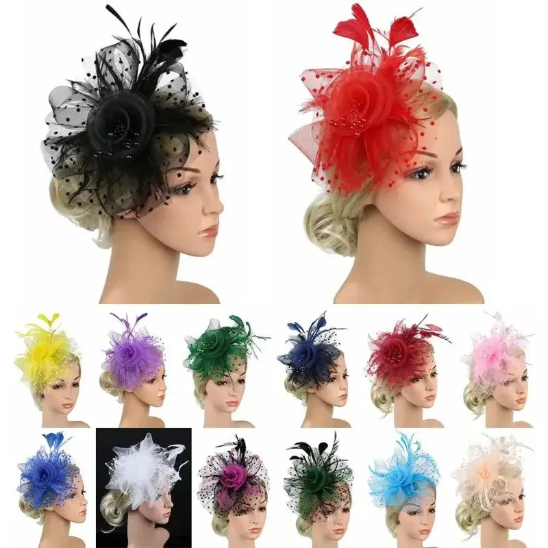Hair Accessory Flower &amp; Feather