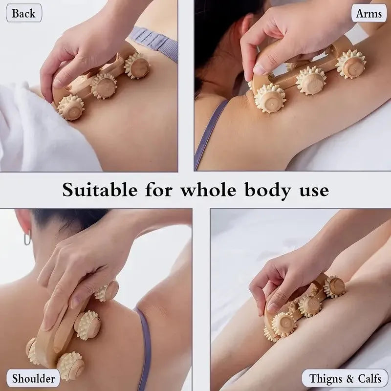 Rouleau de Massage en Bois – Relaxation Musculaire Profonde