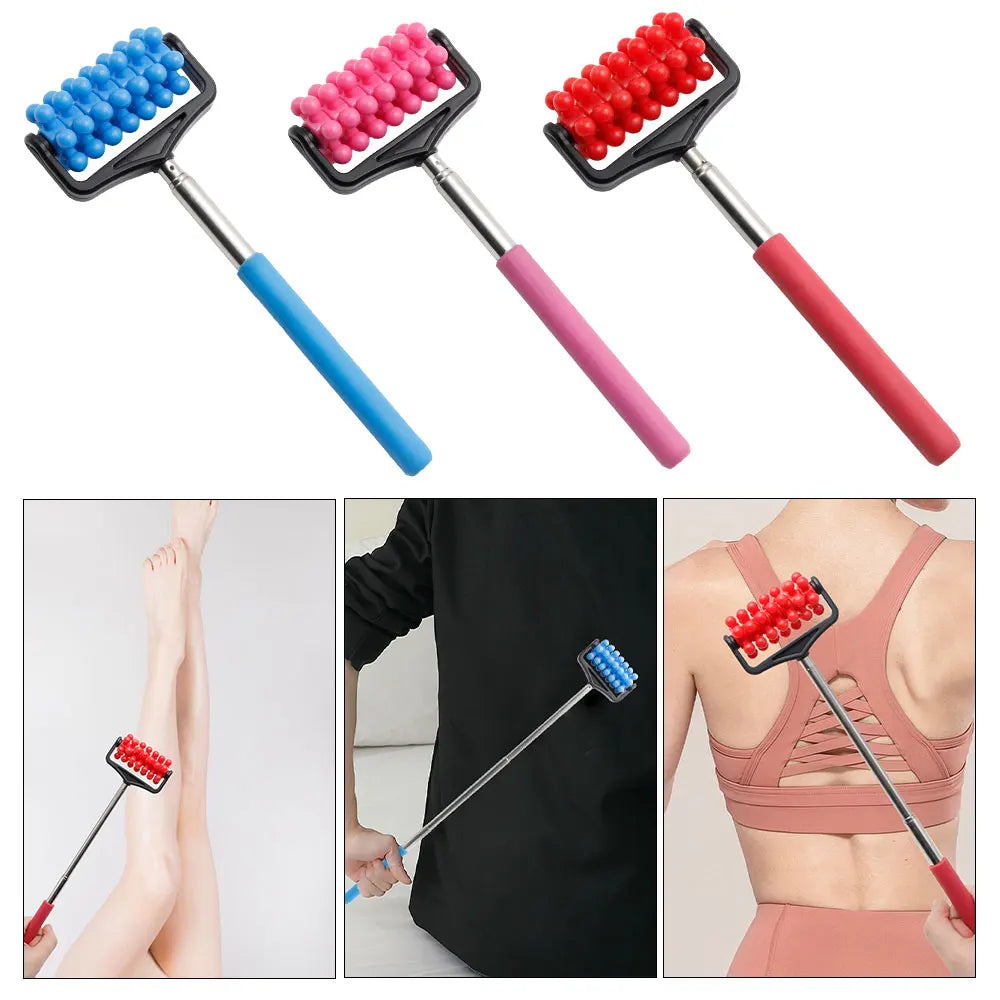 Multi functional stainless steel manual plastic massager extendable roller full body massage tool accessories