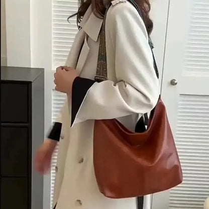 Women's Fashionable Solid Color Tote Bag, Casual Versatile Zipper Shoulder Bag for Daily Used, Trendy All-match Commuter Bag