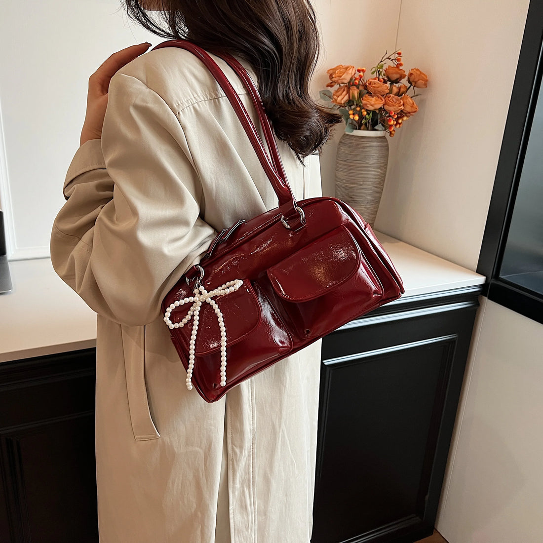 Trendy Bow Shoulder Bag – Chic Korean Style