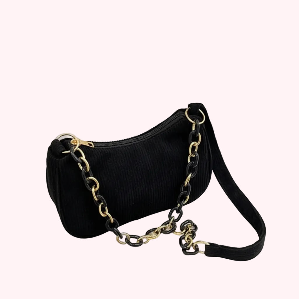 Mini Sac Épaule Velours Côtelé – Style Chic & Tendance