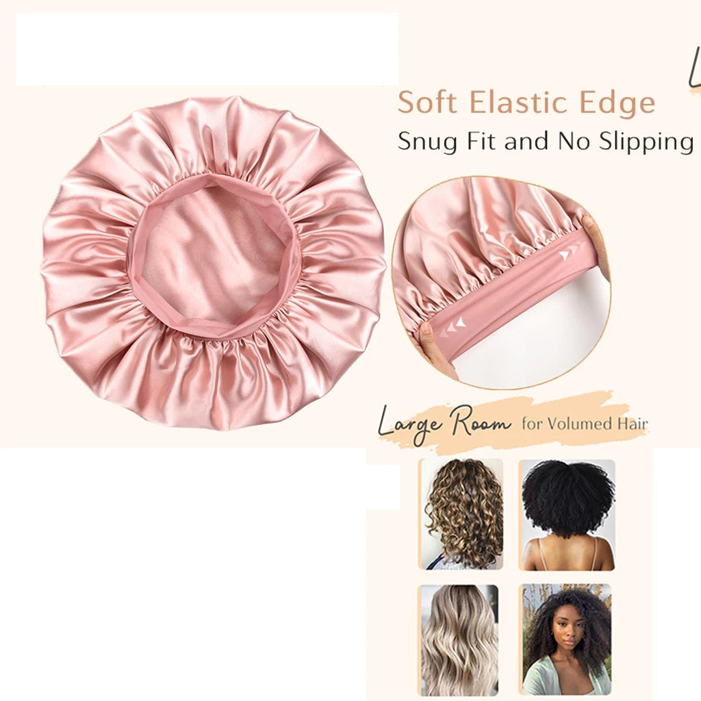 Bonnet Satin Double Couche – Protection Cheveux Nuit