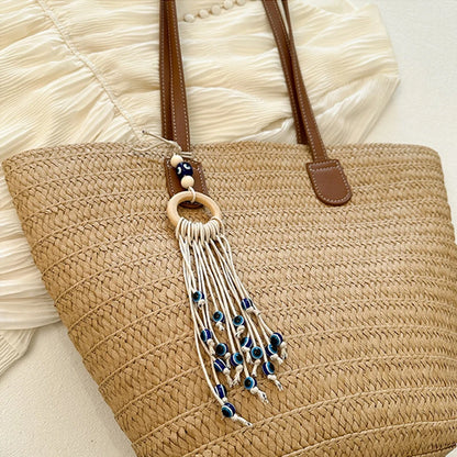 Women Woven Tote Bag Fashion Shoulder Bag Large Capacity Simple Woven Handbag Tote Clutch Bags Chic Hobo Bag for Party Vacation