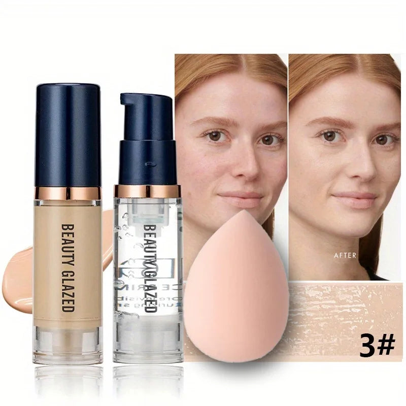 Kit Maquillage Complet – Fond de Teint, Base &amp; Éponge