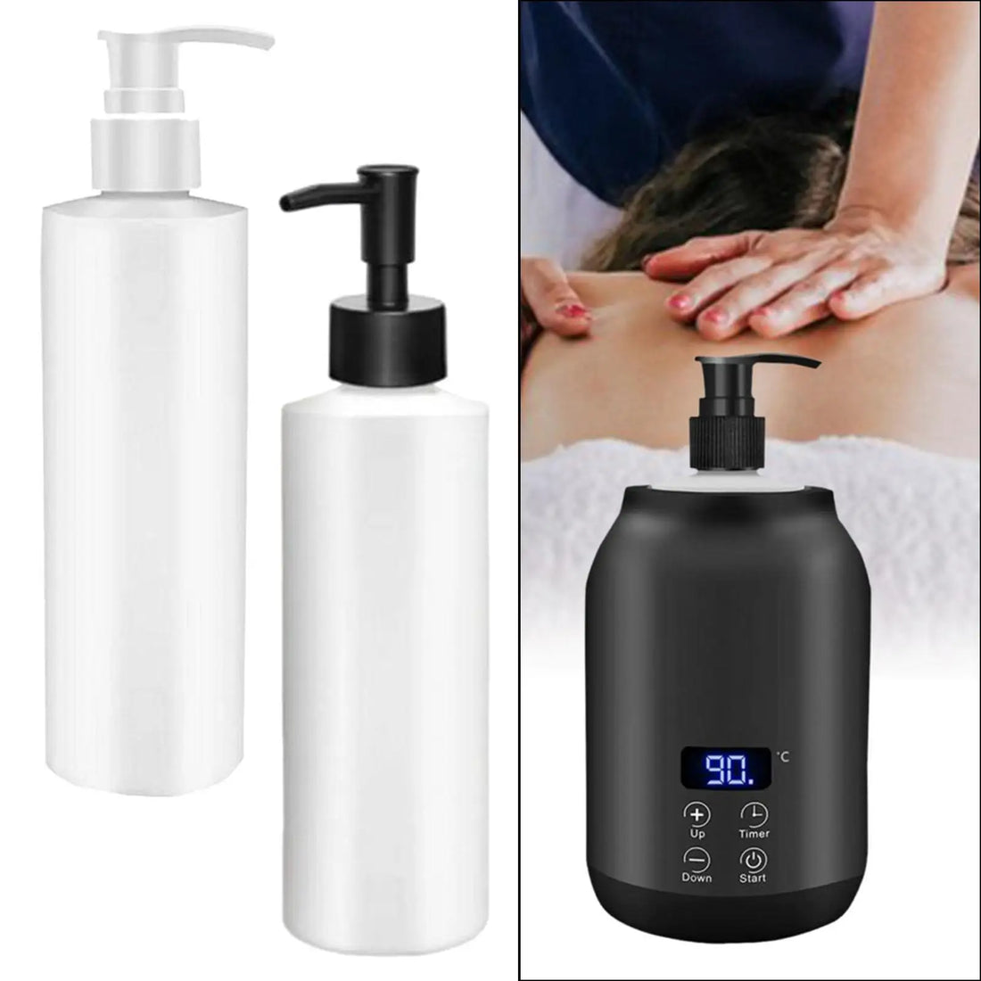 Flacon Chauffant pour Huile de Massage – Application Précise