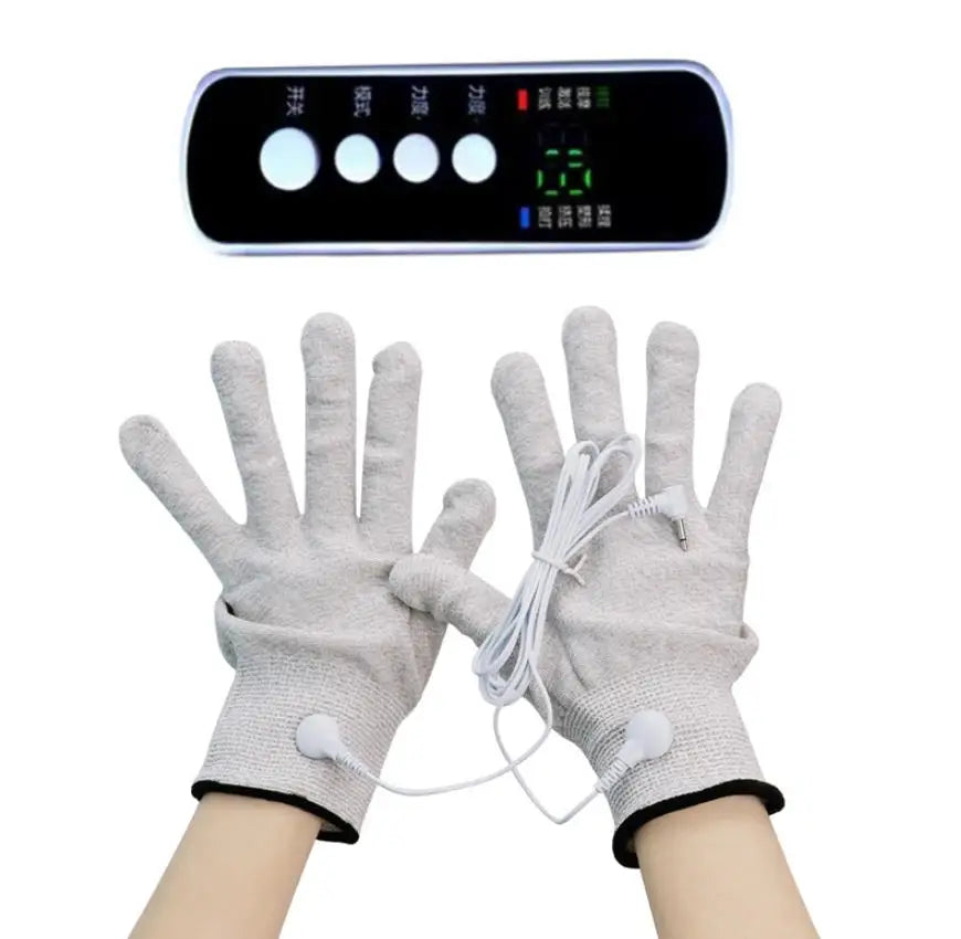 Finger Massager Electric micro current massage gloves Pulse Hand Finger Meridian Instrument Massager Accessories