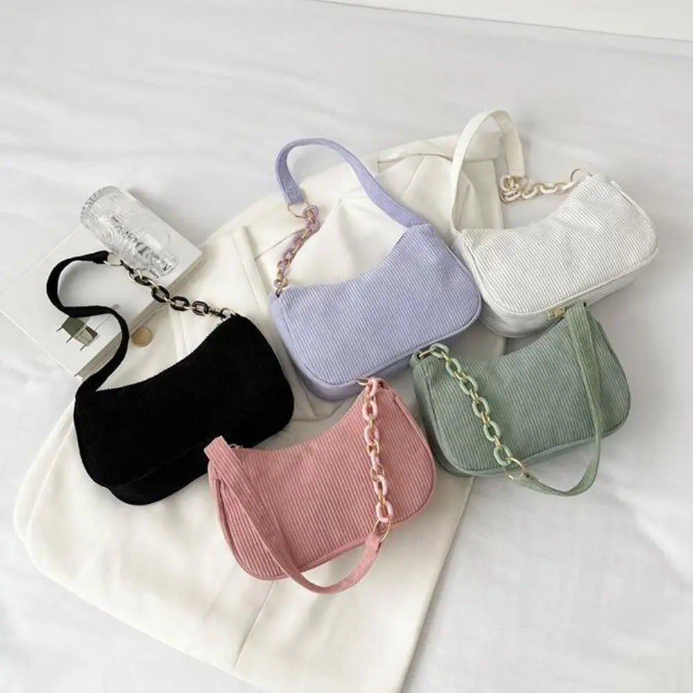 Corduroy Mini Shoulder Bag – Chic & Trendy Style