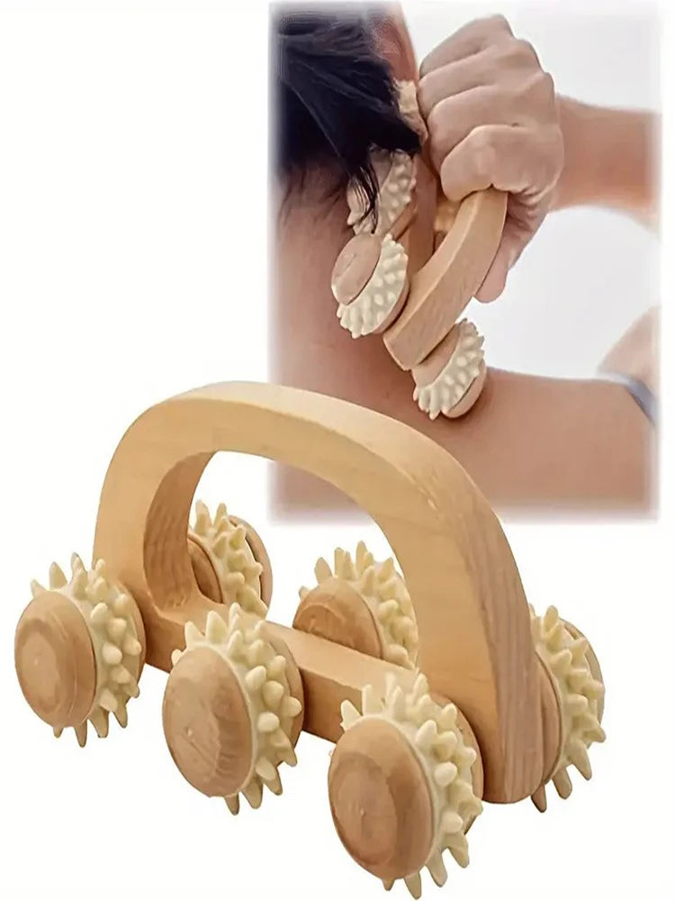 Rouleau de Massage en Bois – Relaxation Musculaire Profonde