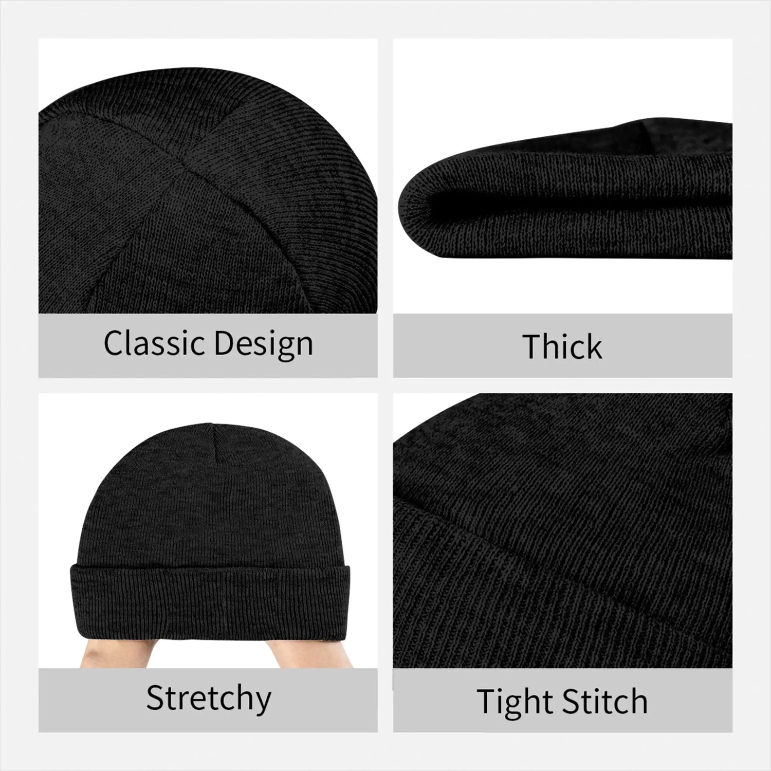 Bonnet Tricoté Motif Tendance – Style Streetwear Hiver